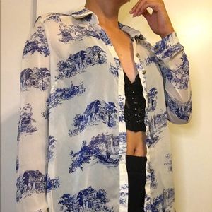 Sheer Blue Home Button Down